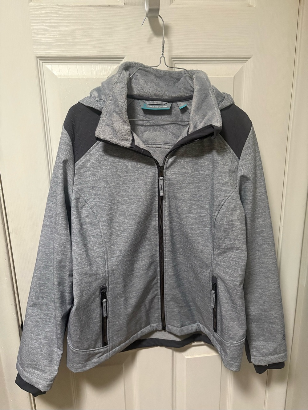 Free Country Light Gray Full-Zip Performance Jacket